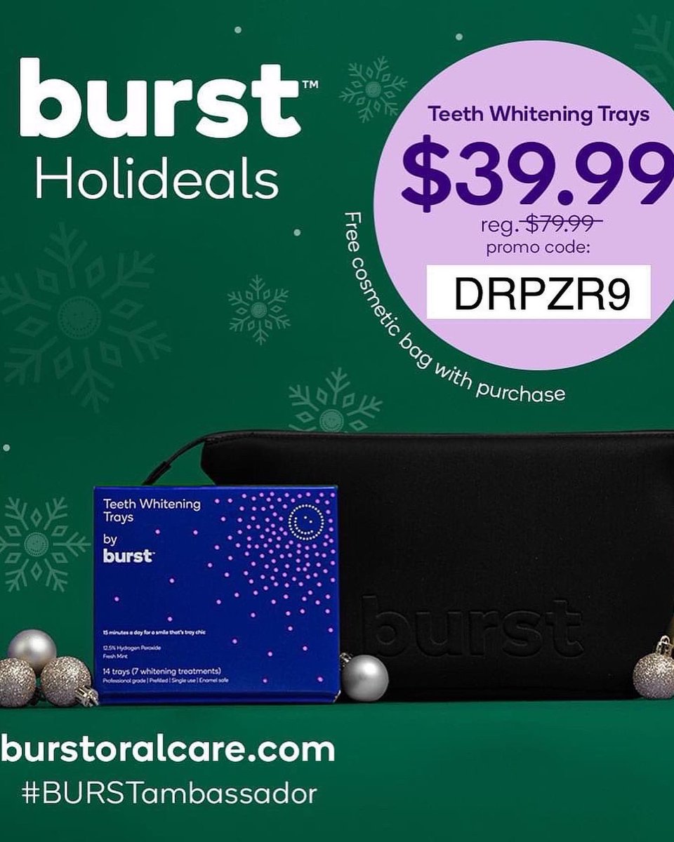 BestRDH's tweet photo. Wow a free cosmetic bag with purchase of the BURST whitening trays. https://t.co/n0oN4ZlbEn 

#burstambassdor #whitesmile #teethwhitening https://t.co/6vDJlR6sa1
