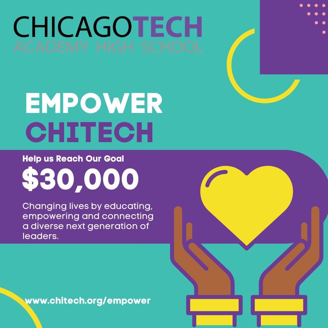 #EmpowerChiTech kicks off today, and we're excited to share more about the impact of giving to Chicago Tech Academy. Today through 12/31, we’ve set a lofty goal to raise $30,000 to support the next generation of leaders! Donate and learn more today at ow.ly/ALjN50LPxhn