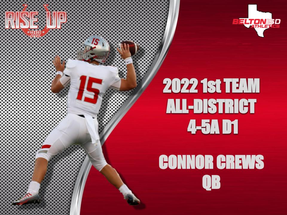 Lake Belton HS Football (@lbbroncofb) on Twitter photo Congratulations to Connor Crews <a href="/CrewwConnor/">Connor Crews(Brendon)</a> for being named 1st Team All District Quarterback #RISEUP Congratulations to Connor Crews <a href="/CrewwConnor/">Connor Crews(Brendon)</a> for being named 1st Team All District Quarterback #RISEUP