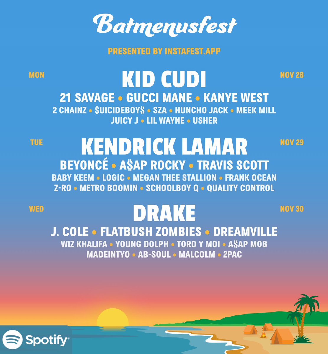Joc0rdinary's tweet photo. Check out my music festival lineup! Make it real please!! https://t.co/swwFQ0jRPn