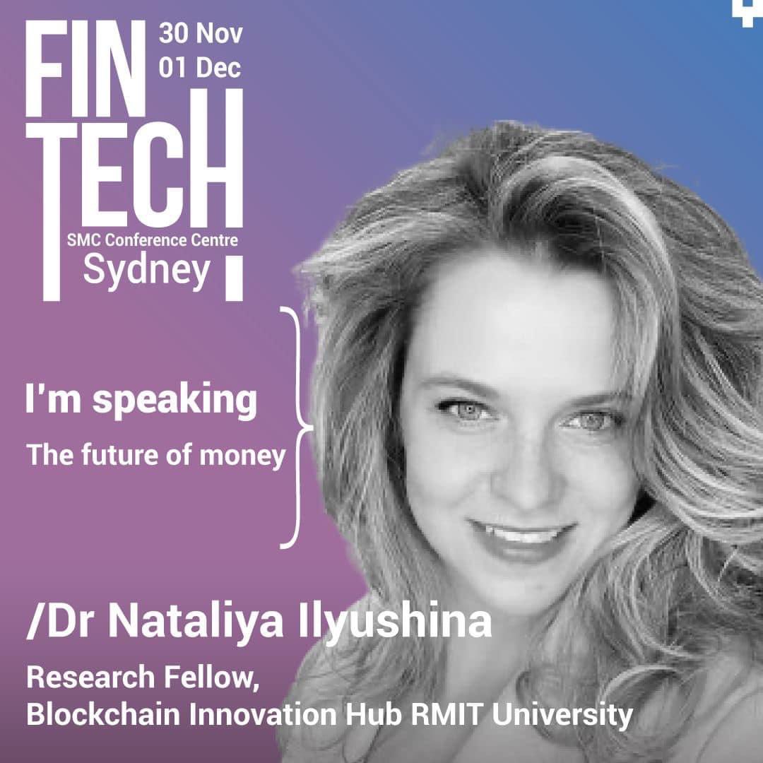 DrIlyushina's tweet photo. Moderating a panel on the Future of Money at Fintech in Sydney on Thursday. Will be there both days! Also you are welcome to come speak to me about my #WorkforDAO research I do at @BlockchainRMIT
#blockchain #dao #futureofmoney #DeFi @AdmsCentre https://t.co/trKakXphcr
