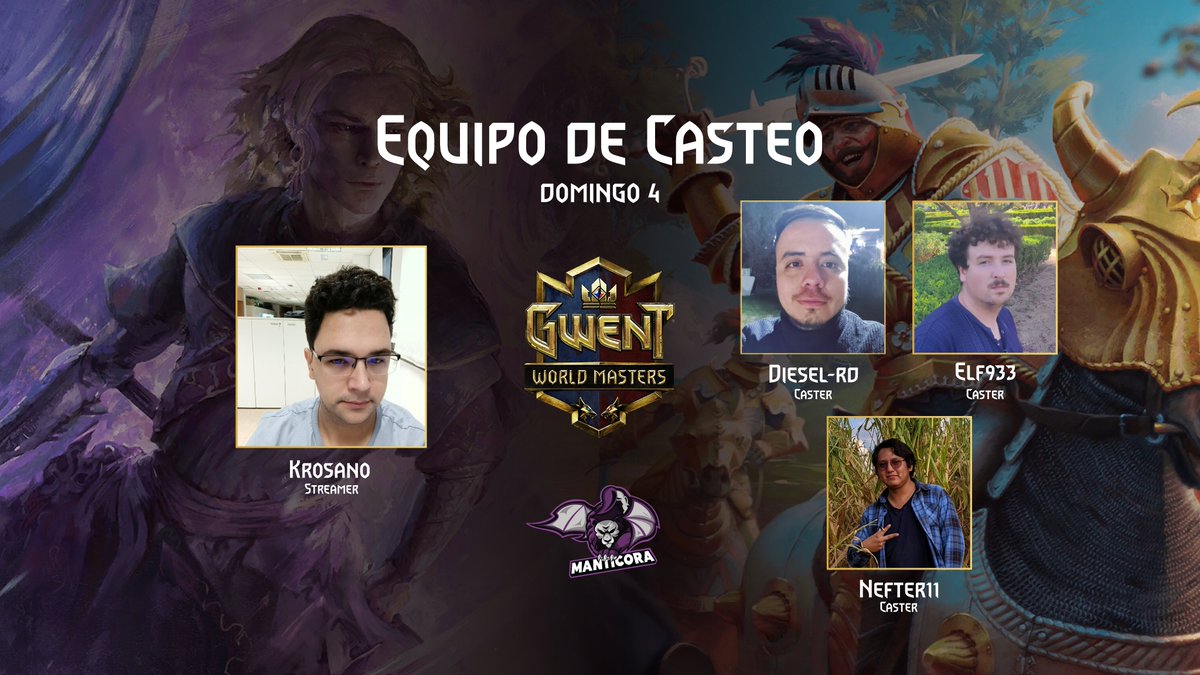 Este fin de semana no te puedes perder nuestro casteo del <a href="/GWENTMasters/">GWENT Masters</a>. Aquí te dejamos toda la información y los canales donde podrás disfrutar de la transmisión. ¡Te esperamos! 

Canal de Gonza: twitch.tv/gonzaweed95
Canal de <a href="/Krosano_TTV/">Krosano, The Lion</a>: twitch.tv/krosano