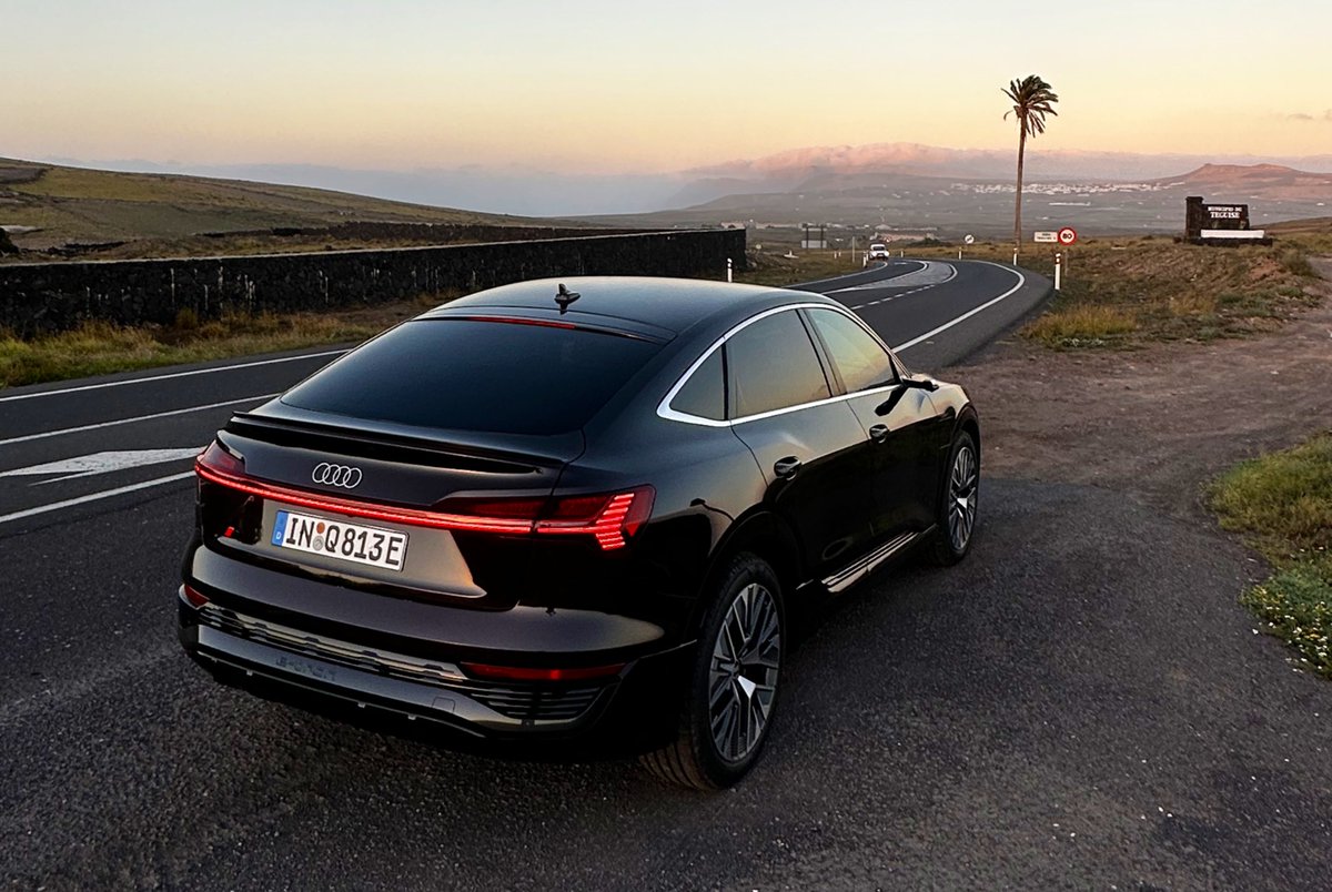 sidpatankar's tweet photo. My day with the new Audi Q8 e-tron Sportback in stunning Lanzarote - the fourth largest volcanic island in the Canary Islands archipelago. 
SVP 

#audi #electric #q8etronsportback #q8etron #carsofinstagram #shotoniphone14promax #canaryislands #lanzarote #travel #lavafield https://t.co/vxiMT5LWar