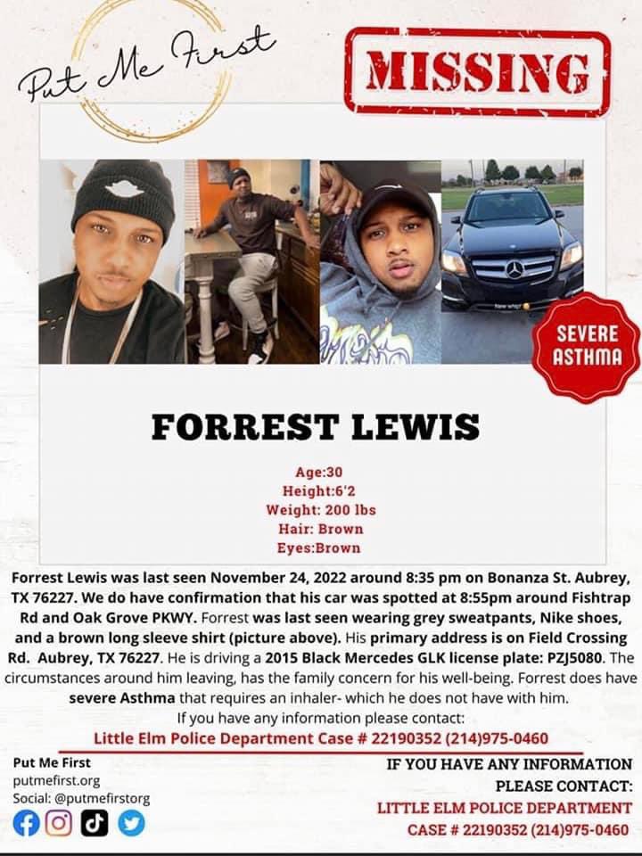 SabeinaHarris's tweet photo. Please help us find #forrestlewis he was last seen on Thanksgiving night around 8:35 pm in Aubrey, Texas #MissingPerson https://t.co/ePA7JAN9Ev
