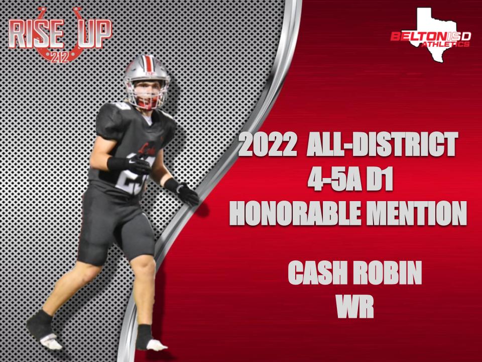 Lake Belton HS Football (@lbbroncofb) on Twitter photo Congratulations to Cash Robin <a href="/CashRobin25/">Cash Robin</a> for being named Honorable Mention All District Wide Receiver #RISEUP Congratulations to Cash Robin <a href="/CashRobin25/">Cash Robin</a> for being named Honorable Mention All District Wide Receiver #RISEUP