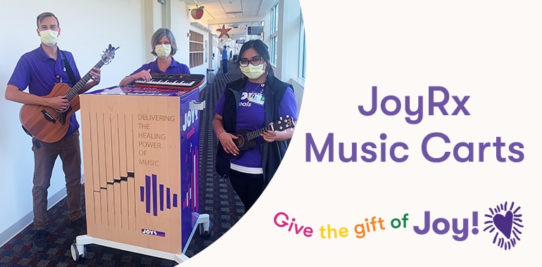 What’s the significance of the JoyRx Music Carts?

You can find out about their powerful impact and what they represent for the sick kids we serve by reading our spotlight blog now!

bit.ly/3ud3cg4

#JoyRxHeals #JoyRxMusic