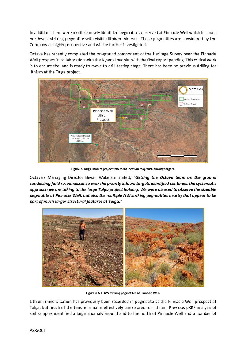 OctavaMins's tweet photo. 🔉Field reconnaissance has identified the presence of additional pegmatite at the Pinnacle Well #lithium prospect.

More: https://t.co/2LjTILc1C2

$OCT #batterymetals #lithium #PGEs #Nickel #copper #exploration #asxnews #OctavaMinerals #OCT $OCT.ax https://t.co/1JGLOIU6GL