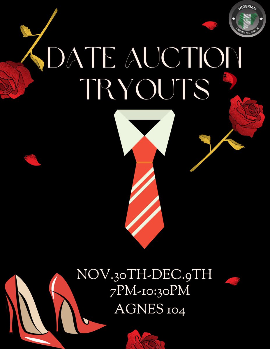NSA_UH's tweet photo. Date Auction Season is approaching SOON! 🙈

Would 🫵🏾 like to participate in one of the LIVEST date auctions? You’re in luck! 

Tryouts begin Nov. 30th, and run till Dec.9th! 

⏱: 7PM-10:30 PM 

📍: Agnes Arnold 104 

Sign up here! https://t.co/b4PmiPIqk1 https://t.co/JgEKVRcv4f