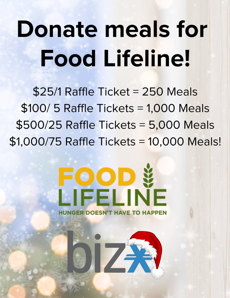 On Wednesday we will be collecting #donations to provide meals for <a href="/FoodLifeline/">Food Lifeline</a> ! Donate and receive raffle tickets to win accommodations in Mexico and other great prizes. Donate in advance here: bizx.me/3Ve2vPv