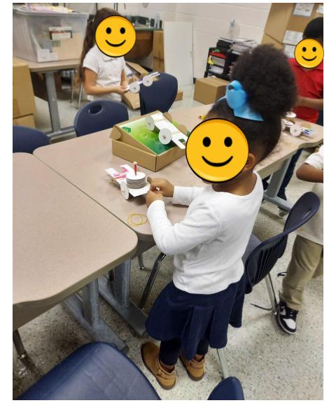 DHall7091's tweet photo. Students in Kindergarten learned about motion after engineering their own race cars. #STEAMATREES https://t.co/8NuTwyutXp