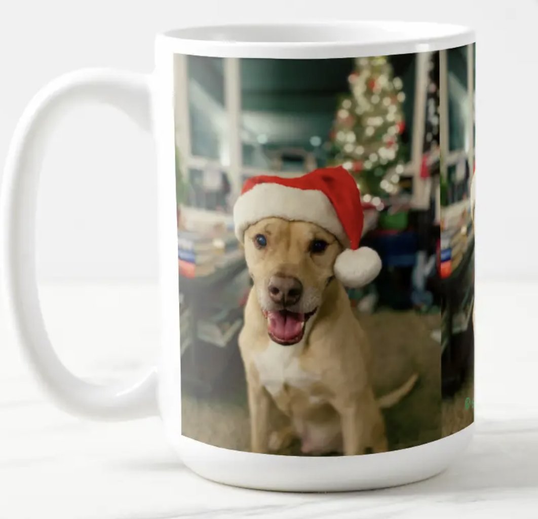 oneluckypuppy's tweet photo. My mug on a mug for Christmas... !? the perfect gift?  https://t.co/KHYwfQaeOb (and it's cyber monday) 🐾 https://t.co/WrGGbax7WP