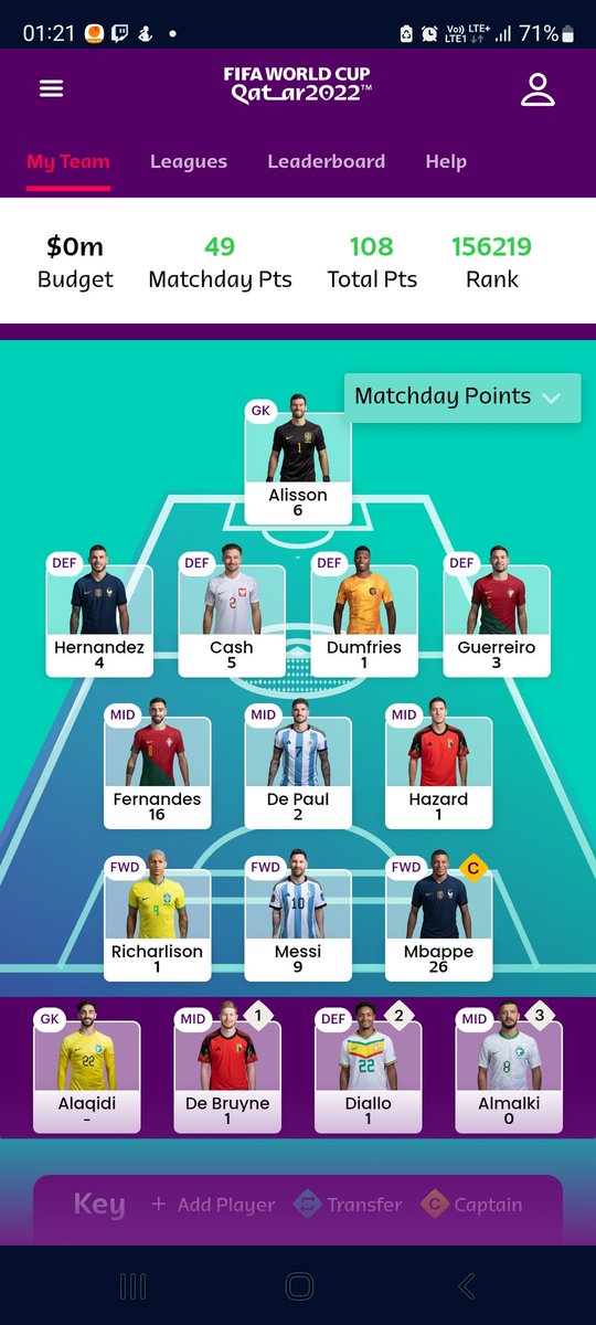 Arkadiusz9909's tweet photo. Can anyone explain why I got 49points #MD2 #WorldCupFantasy https://t.co/XmQQk0SdQt