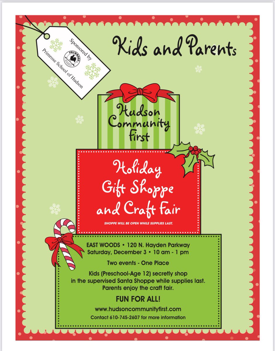 HOLIDAY GIFT SHOPPE THIS SATURDAY DECEMBER 3rd! 😃