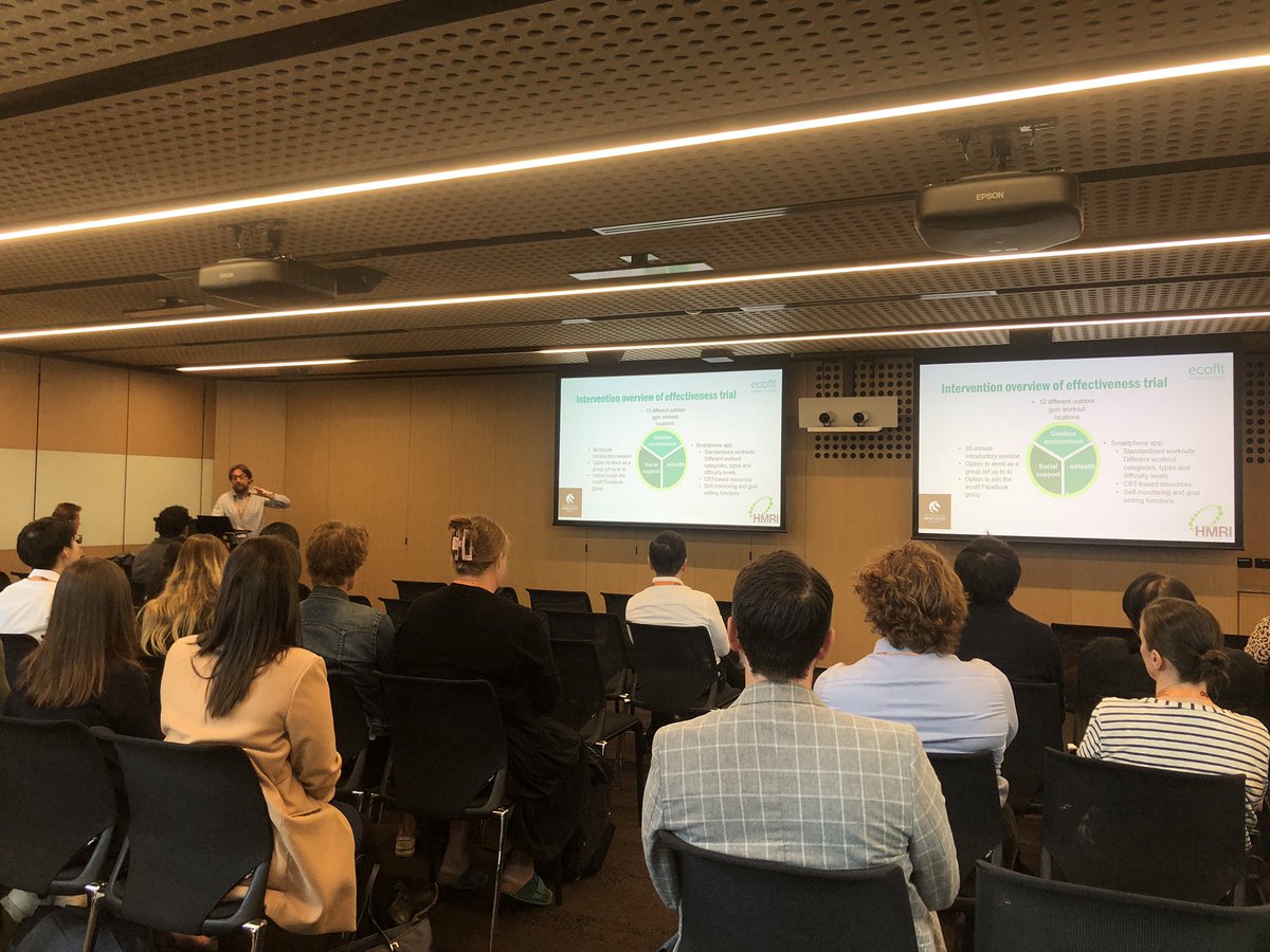 EmilyRCox14's tweet photo. .@HMRIAustralia Active Living program well represented in the e-health session at #ASPA2022. Interesting work being done by Ron Plotnikoff, @Ryan_Drew29 &amp; Anna Jansson 📲🚶🏼‍♂️ https://t.co/awCB9Rd2rY