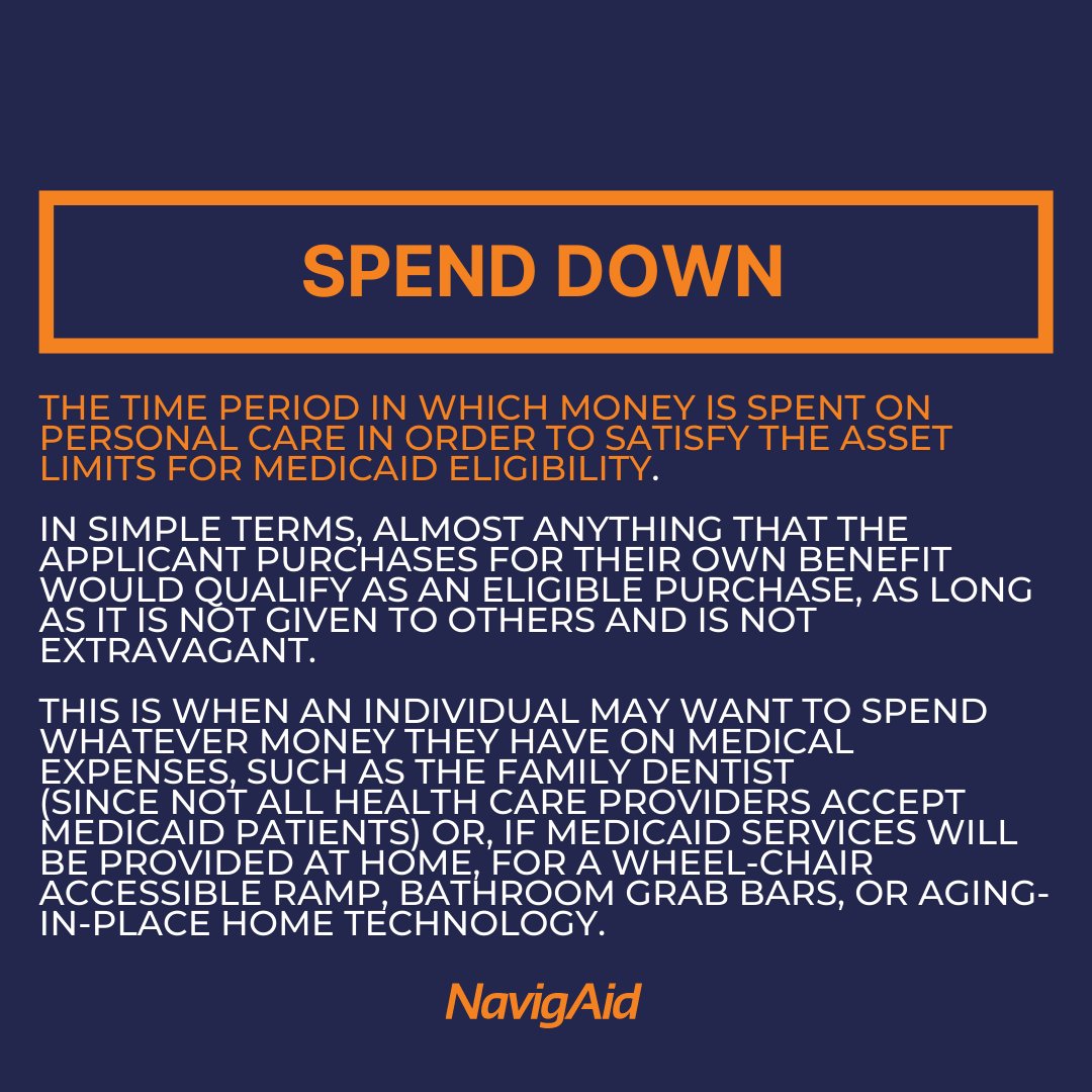 Curious to know what a "spend down" means in Medicaid terms?

Avoid the confusion and get Medicaid faster with NavigAid!

Tap the Link in our Bio to learn more.

#thanksNavigAid