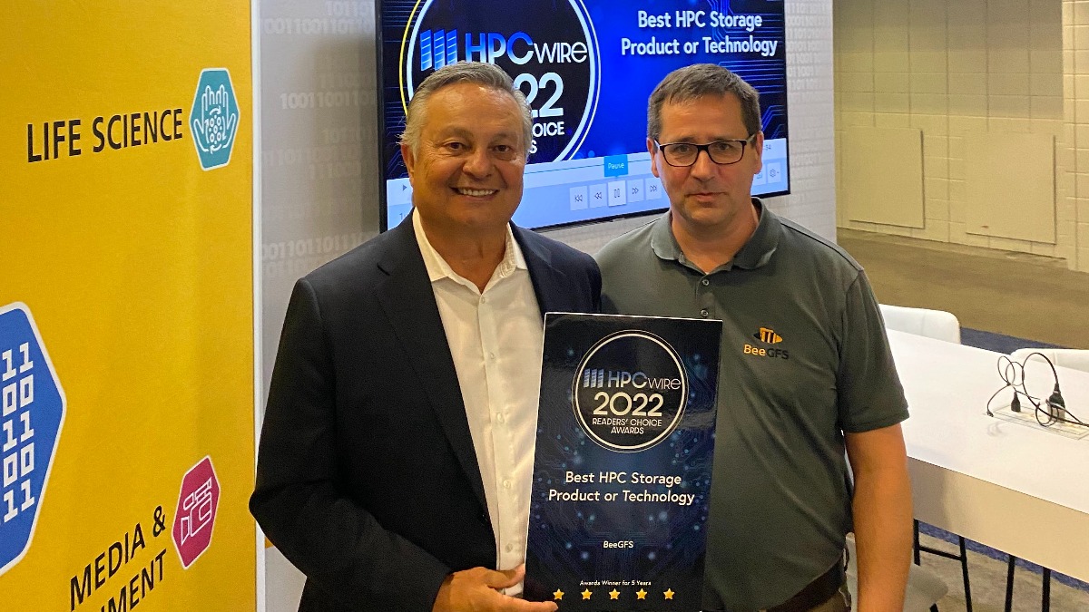 Congratulations to @BeeGFS for winning the following #HPCwireRCA22 Readers' Choice award: Best HPC Storage Product or Technology!