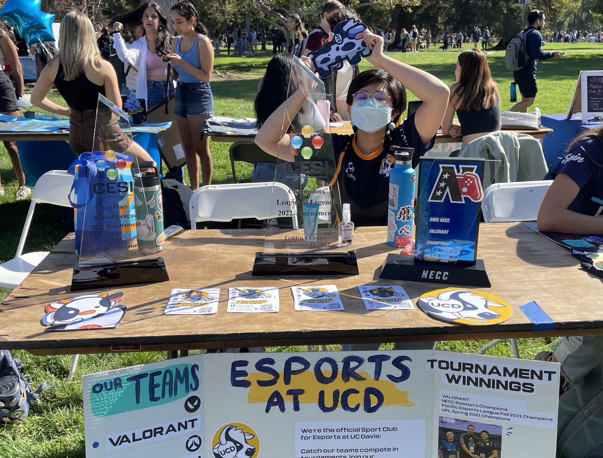 UCEInitiative's tweet photo. Not all gamers touch that much grass - our teams sacrifice sunlight time to win competitions! Look at the beautiful trophies we won within our first year ✨🏆👀 #UCDWIN https://t.co/41FZ4s0VVQ