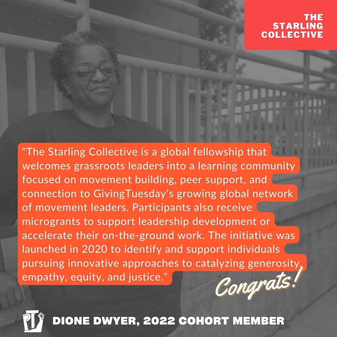 ptpartnersbport's tweet photo. Dione is one of our super-heroines! Congratulations on your well-deserved fellowship!
#ptpartners #blackfeministorganizing #bptorganizing #bptct #ptbarnum #greenehomes #trumbullgardens #collectivework #collectivepower #forusbyus #destroyalloppressivesystems #starlingcollective https://t.co/83ce5x8Z27
