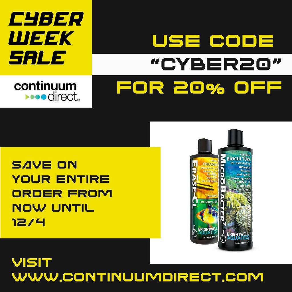 Cyber Monday is here and we have savings all week long. Save 20% off any Brightwell or Continuum Aquatics products until December 4 on Continuum Direct. #brightwellaquatics #continuumdirect instagr.am/p/ClhgVJorAOh/
