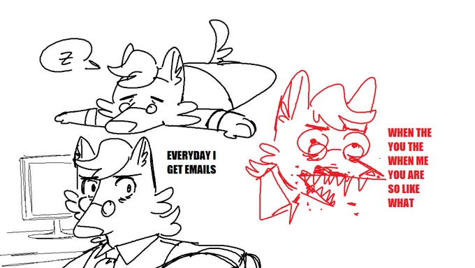 Dexter doodles hehe. Been trying to draw my fursona more this year and it's working 