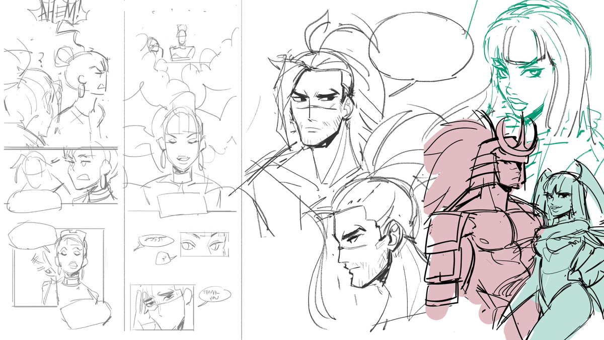 some really old and rough sketches of 2 comics i wanted to do this year (dont think ill visit them again) + some other doodles