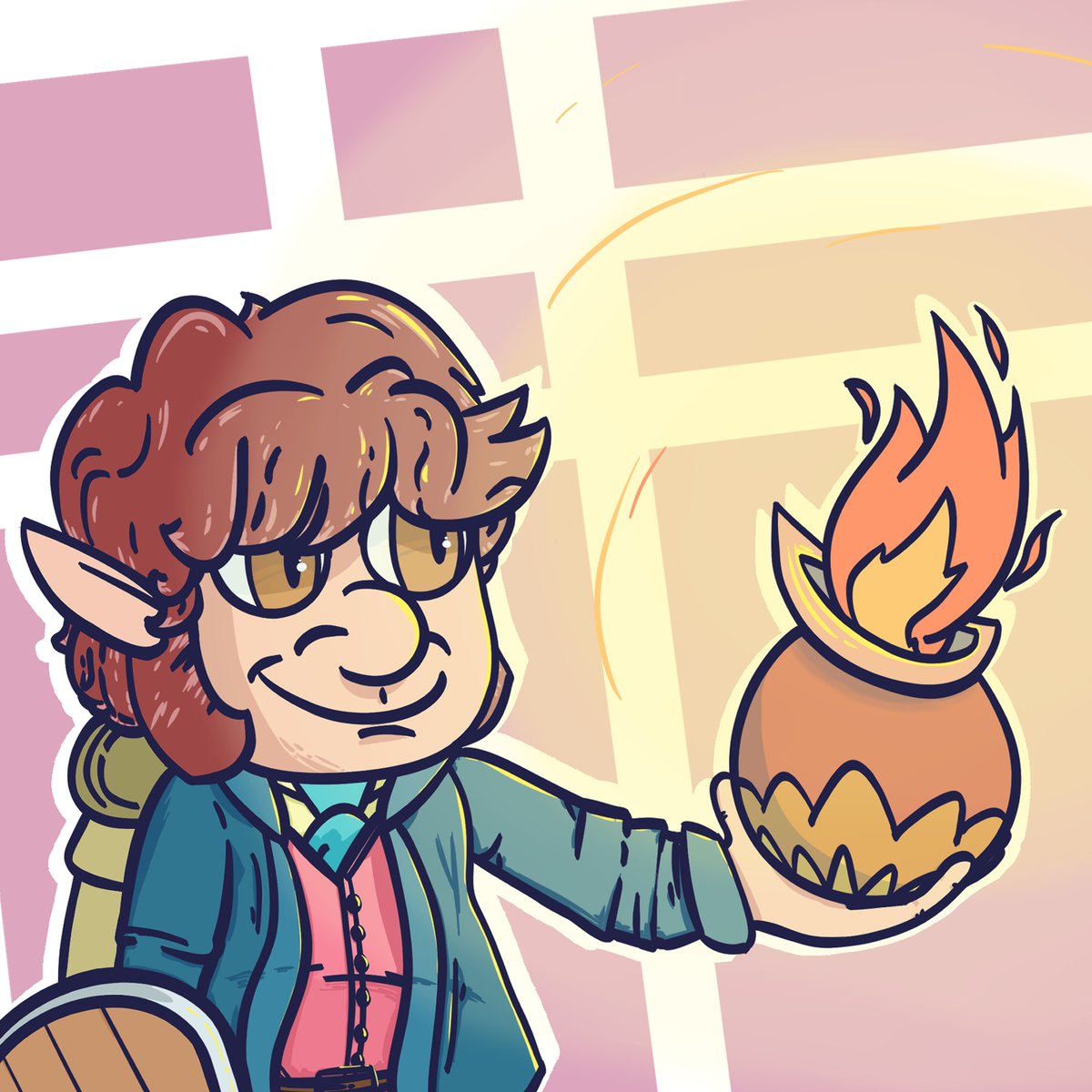 CutterL_'s tweet image. My #DnD character for Out of the Abyss, Mr. Gilford and his clay defender Potifer. Just a happy lil halfling that wants to get home to drink morning coffee &amp;amp; make pottery for his neighbors

#dungeonsanddragons #halfling #hobbit #artificer  #fantasy #ttrpg #digitalart #oc #magic