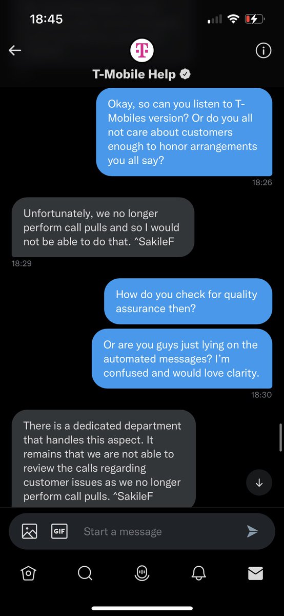 amplifyallvoice's tweet photo. @TMobileHelp @MikeSievert @JonFreier at this point, the adamant denial makes it obvious that more than likely this has more to do with me being a Black woman than anything. How are customers help? And do not tell me to take it to the DMs. How do you not listen to recordings? https://t.co/qLxpKZbM3U