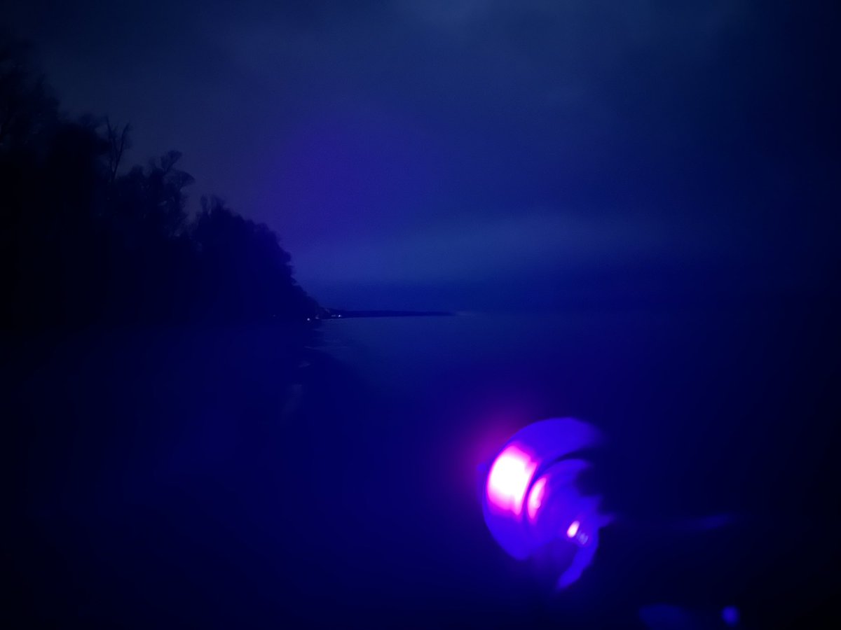 WELLO's tweet photo. Glowy, moody yooperlite hunting pics. 

Funny moment: I gasped and flinched during the last photo because the phone had flipped to selfie mode and I did *not* expect to see a terrifying face appear while leaning down to photograph a rock. 😅 🤳 👻 🪨 

#yooperlite #emberlite https://t.co/aZM016J6sv