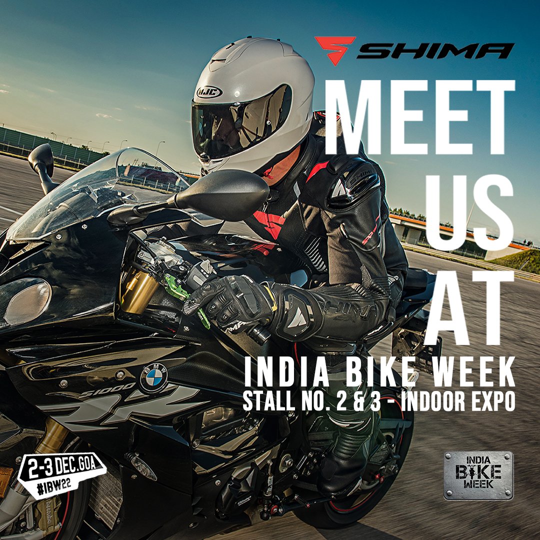 Come and get the Shima experience at @indiabikeweek. We will be there in indoor expo at stall no 2 & 3. 
.
#indiabikeweek #ibw2022 #ibw #motorcycle #goa #ridinggear #shima #shimapoland #ridingjackets #motorbike #gearandthrottlehouse #gthouse