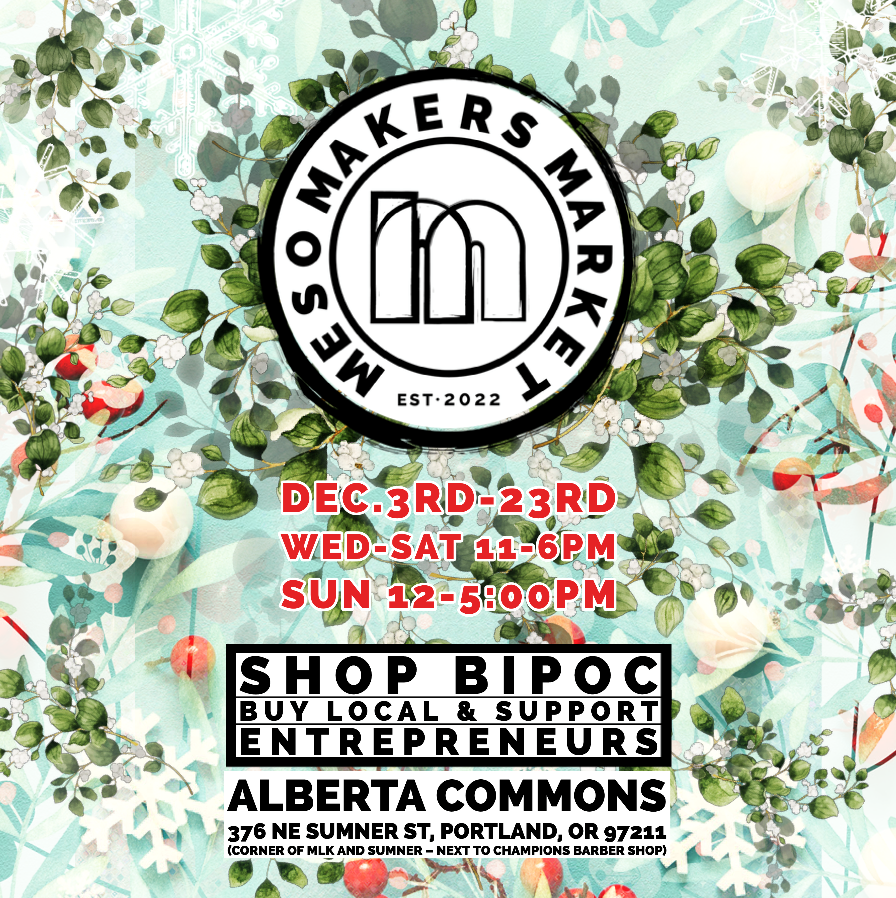 prosperportland's tweet image. Holiday shopping 🛍️ is in full swing! And shopping small and local is the way to go. Start with the MESO Makers Winter Market, kicking off THIS Saturday, December 3 and running until Friday, December 23: mesopdx.org/events #ProsperPortland #MESOMarket #PDX