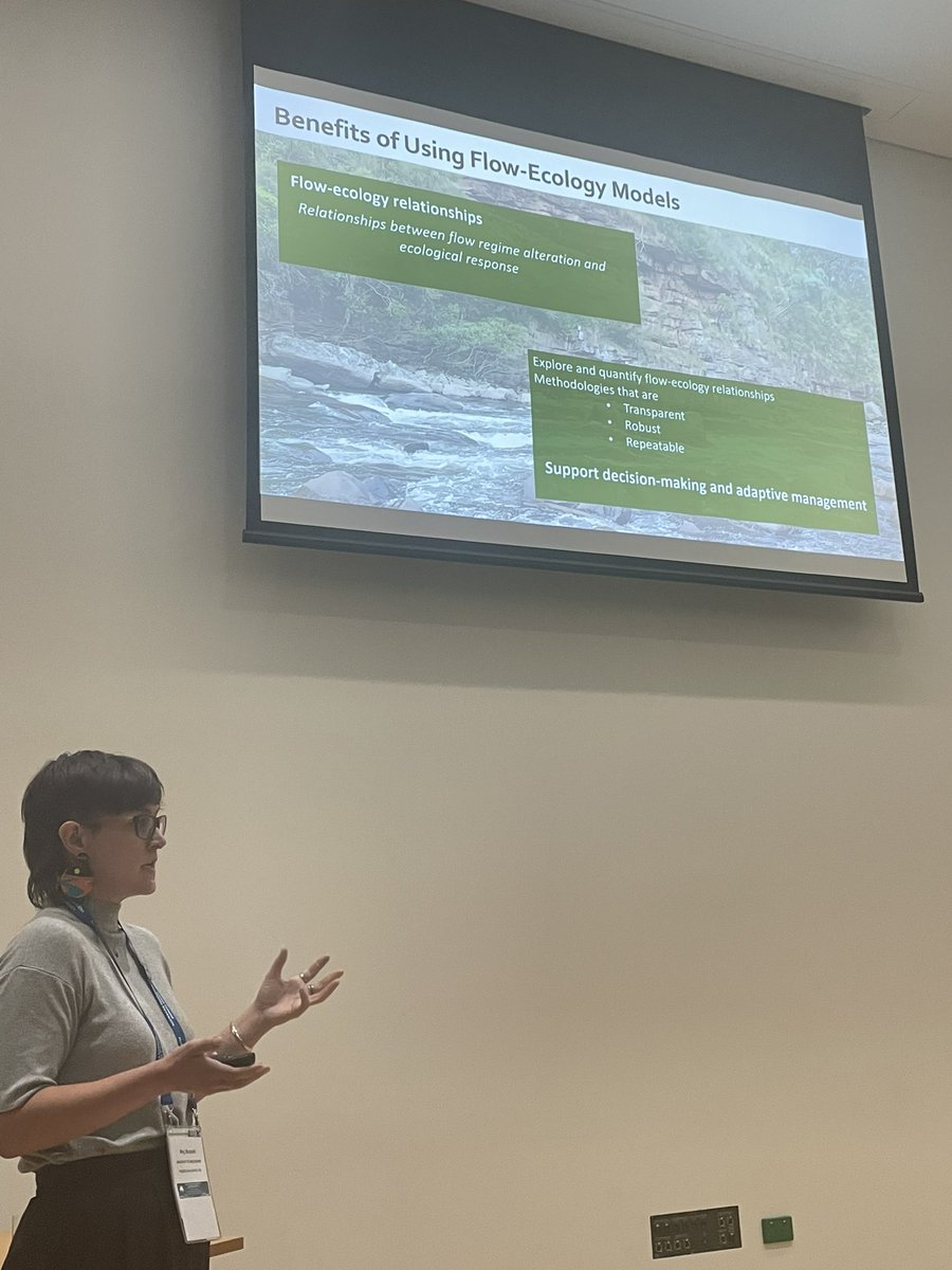 HorneAvril's tweet photo. @AMooseinWater talking about her current research into utility of flow ecology models for environmental flow assessment.  Fill out her survey - https://t.co/UJJP4vwzIh. #afss #uomwater https://t.co/0oSyBt1Yfw