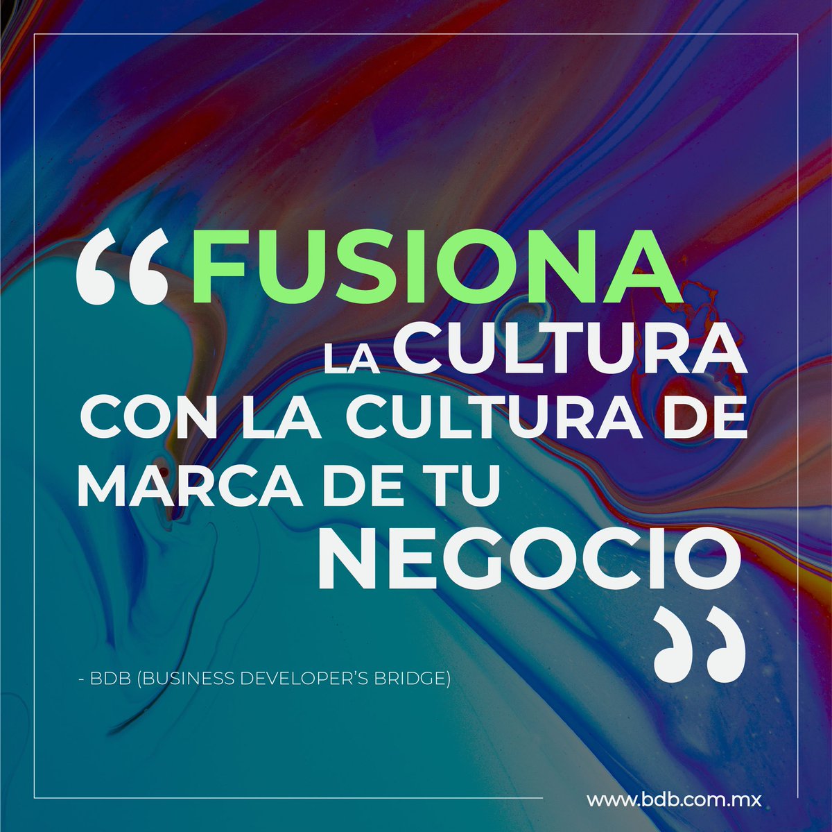 BDBagency's tweet photo. La fusion entre la marca y la cultura del negocio apoya a que tu equipo esté más motivado y se involucre más con el propósito y visión de tu negocio.

#lunes #frase #negocio #ceo #México #LATAM #BDBagency #motivacion #empresa #pyme #Startup #estrategia #successishappening https://t.co/kGnK9j6gBp