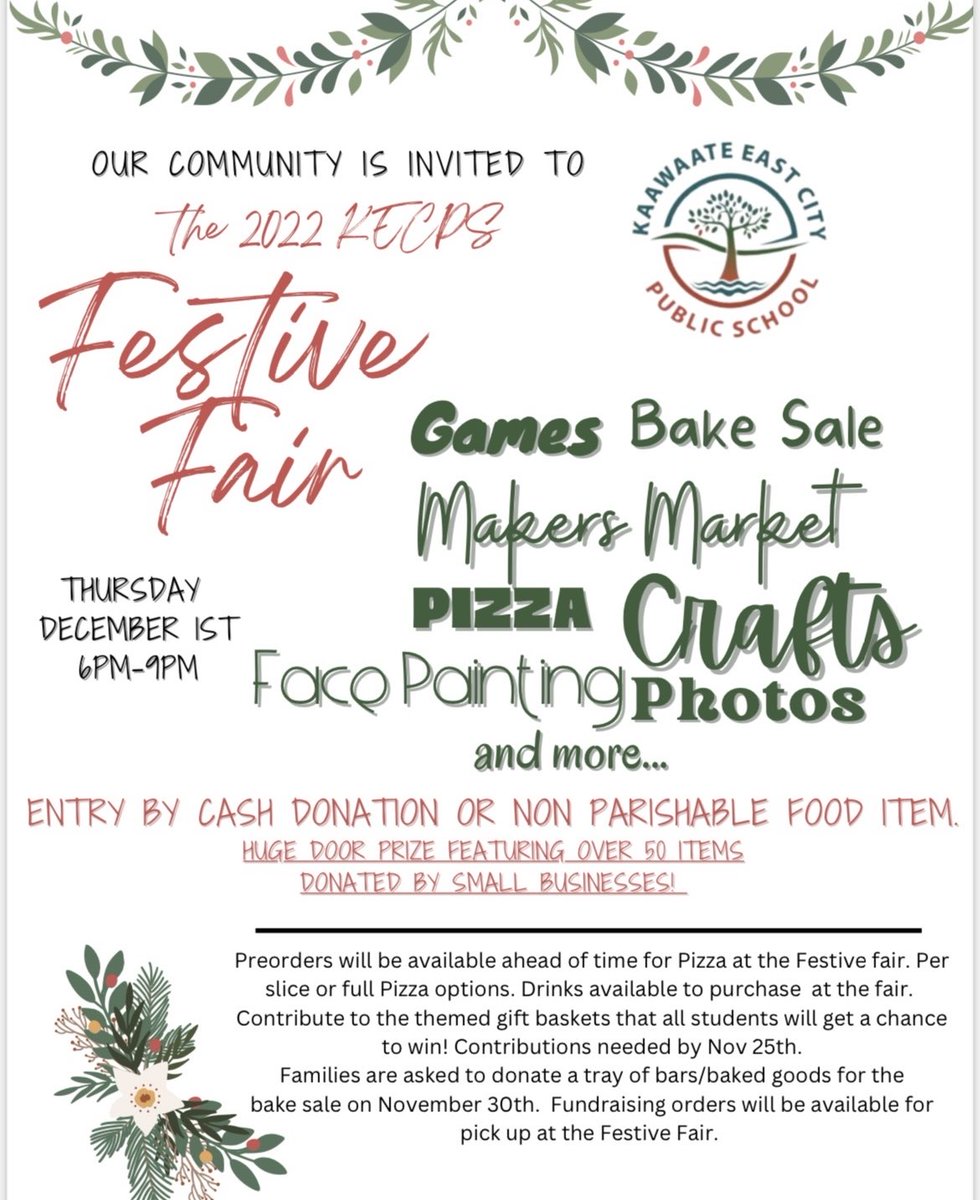 Our 1st ever KECPS Festive Fair is almost here! We can’t wait to welcome our families (&amp; thanks in advance for bringing a non-perishable food donation)! For this event, we strongly encourage the wearing of masks. There’s lots for the whole family to enjoy - see you Thursday!