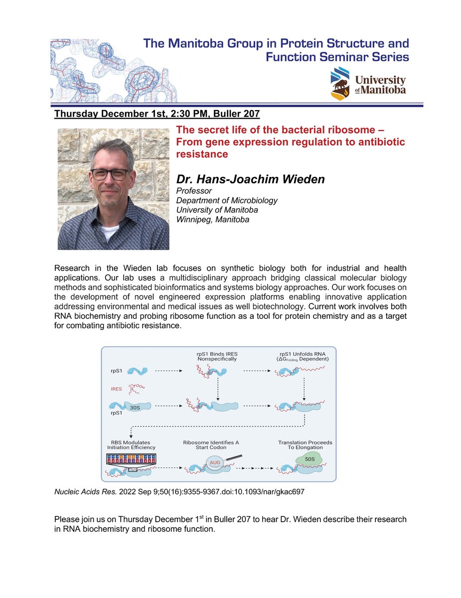 ManitobaMicrobiology (@mbmicrobiology) on Twitter photo Thursday's MGPSF seminar is from Dr. H.-J. Wieden in <a href="/MBMicrobiology/">ManitobaMicrobiology</a> check it out <a href="/UofmMicroclub/">MiSC U of M</a> <a href="/UMmicrogsa/">U of Manitoba MicroGSA</a> <a href="/umanitobasci/">UManitoba Science</a>! Thursday's MGPSF seminar is from Dr. H.-J. Wieden in <a href="/MBMicrobiology/">ManitobaMicrobiology</a> check it out <a href="/UofmMicroclub/">MiSC U of M</a> <a href="/UMmicrogsa/">U of Manitoba MicroGSA</a> <a href="/umanitobasci/">UManitoba Science</a>!