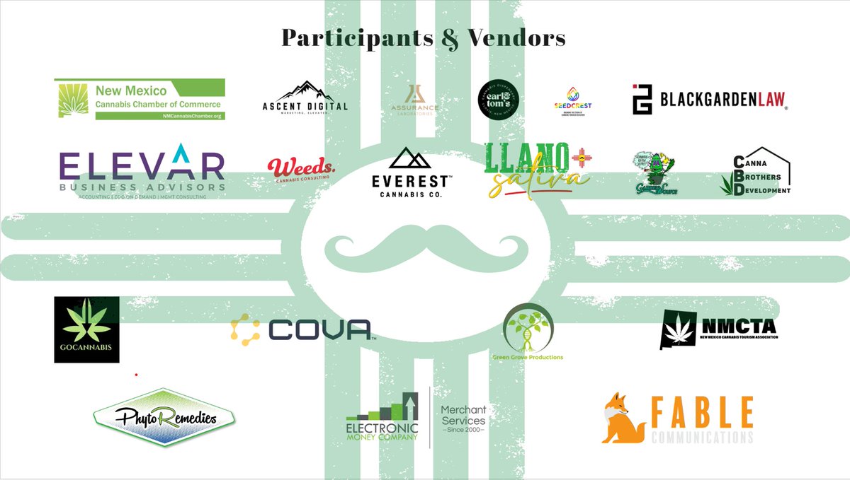 Just a few of our #cannabis friends that'll be in #Clovis #NM on 12/7/22 w/ their finest #NMNuggs 

Did we mention this year's #CannabisCup?

<a href="/nmcannachamber/">New Mexico Cannabis Chamber of Commerce</a> <a href="/ElevarAdvisors/">ElevarBusinessAdvisors</a> <a href="/everestnm/">Everest Cannabis Co.</a> <a href="/PhytoRemedies/">PhytoRemedies LLC</a> @NewMexicoGreen2 <a href="/blackgardenlaw/">Seth Gardenswartz</a> 

newmexicograss.com for tix