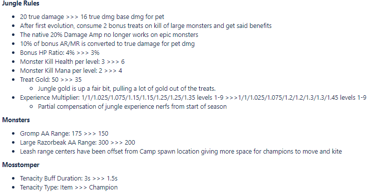 RiotPhroxzon's tweet photo. Systems seem ~right, so we're doing champ changes. Tanks are weak, barring individual outlier synergy with items, so we're buffing them (over items) to avoid poaching. 

JGL changes for balance &amp; feel

Obj Planning: pinging spawn timer won't trigger a vote &amp; autofire disabled https://t.co/tC4RmuyRKc