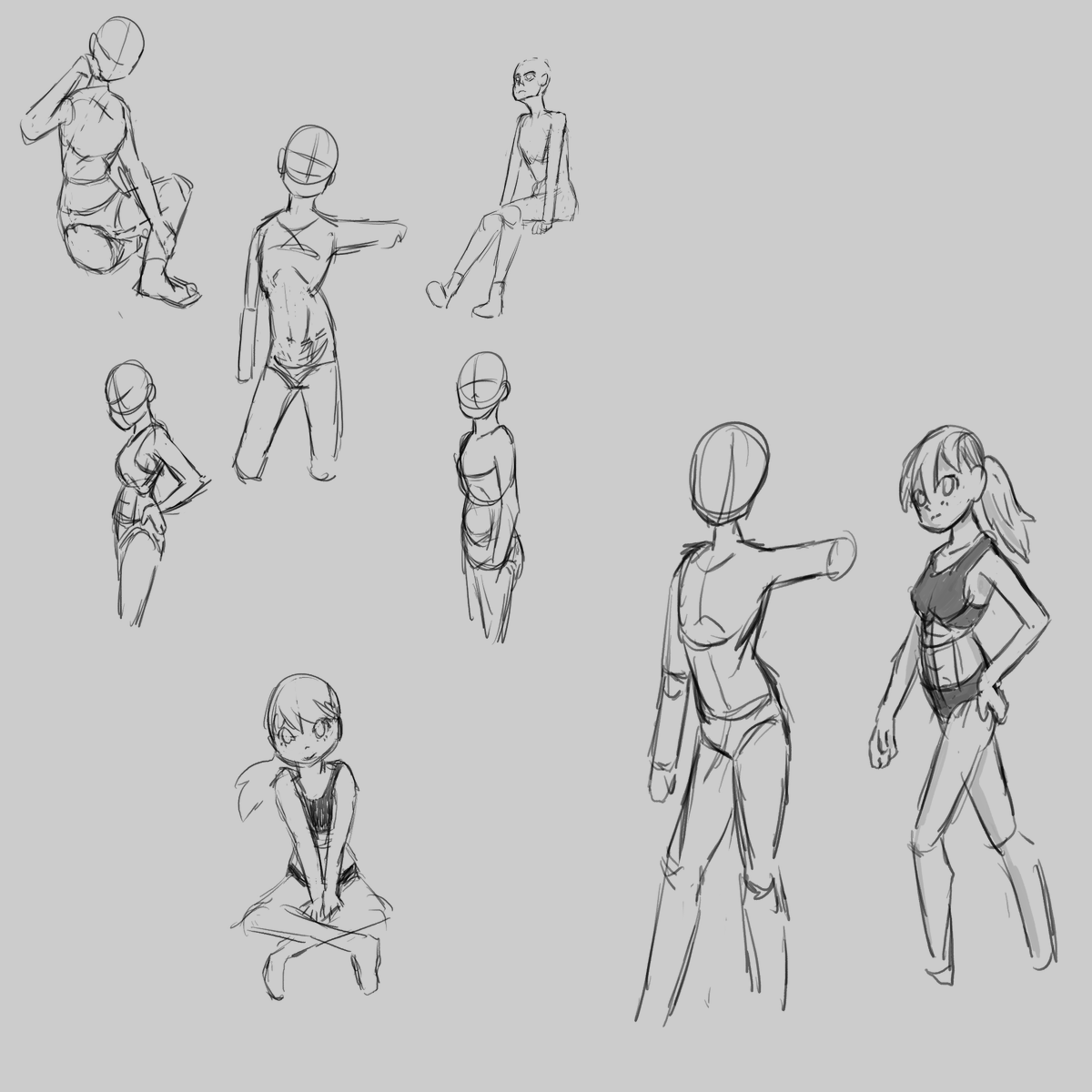Martlu15's tweet photo. Practice poses
The second drawing was without reference https://t.co/0yGMdmRsI9