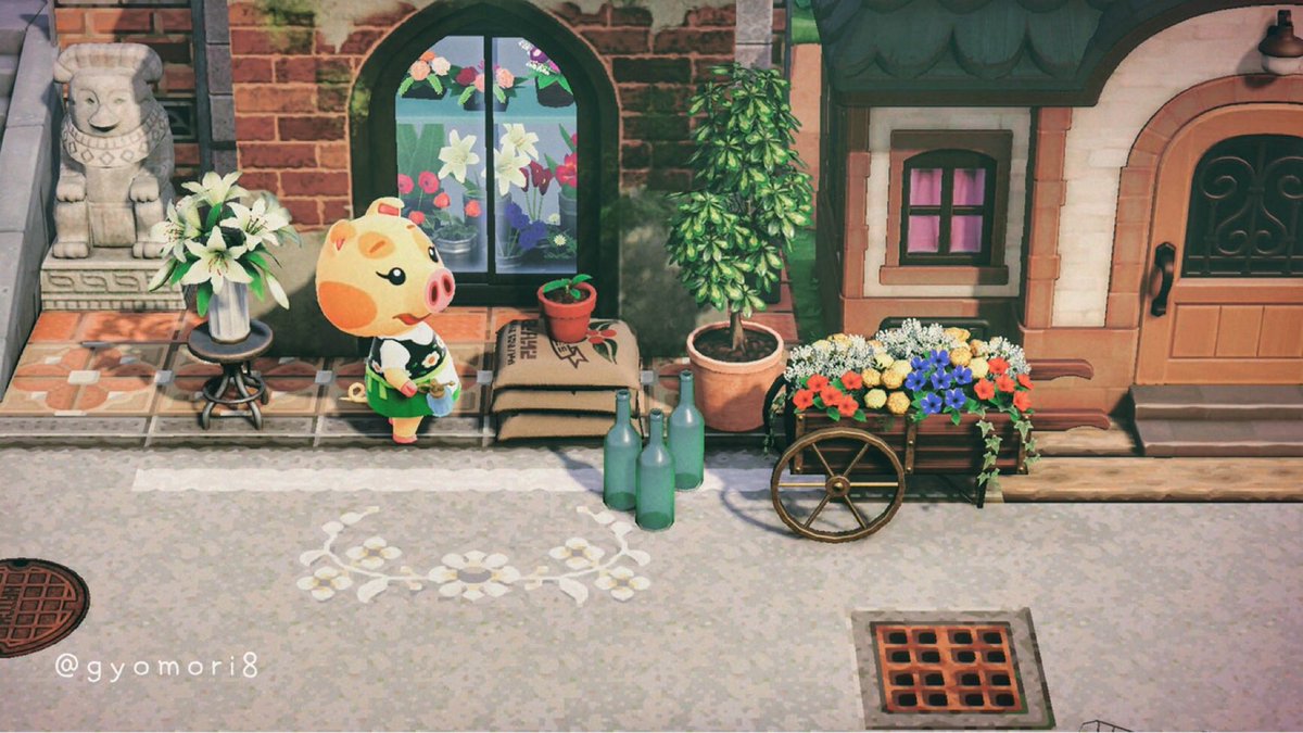 gyomori8's tweet photo. 小さな花屋とマーガレットちゃん🌼
#ACNH #あつ森 https://t.co/FsLLeLlLLj
