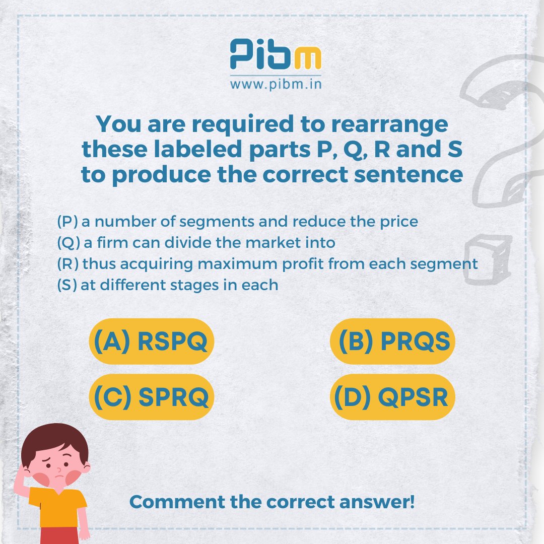 We thought of testing, Can you form the correct sentence?

Comment your answer and we will pin the correct ones!

#quizzes #quiz #quizoftheday #QuizTime #quizshow #quizyourfriends #quiztime #quizmaster #directmarketing #marketingquiz #marketing #marketingstudent #PIBMPune