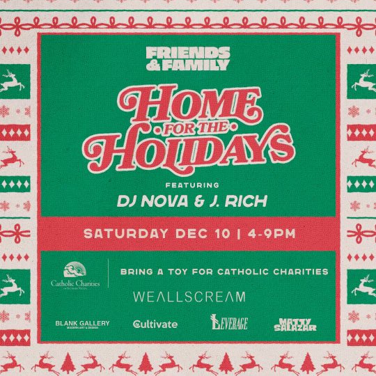 WeAllScreamDTLV's tweet photo. 🎄 FRIENDS &amp; FAMILY w/ DJ NOVA &amp; J. RICH

SAT | 12.10.22 | 4PM | 21+

Nothing makes you feel like you are Home For The Holidays than Family &amp; Friends. Includes toy drive for charity!

TICKETS: https://t.co/aJrFvOumYb https://t.co/BQHW1zNKW7