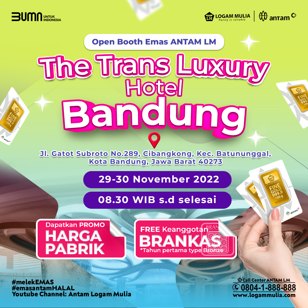 LogamMuliaAntam's tweet photo. Open Booth Emas ANTAM LM! Mulai besok kami akan hadir di Bandung. Dicatat tanggal dan lokasinya ya!

Letsgooo ~ https://t.co/LnWpEm8wyj