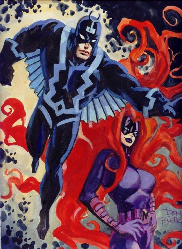 IntoWeird's tweet photo. Who’s your favorite #Marvel royalty, and/or royal family? I thought about picking Thor or even Doctor Doom, but eventually went with Black Bolt and Medusa… #ComicArt by Dan Brereton. https://t.co/4p1dawMOwE