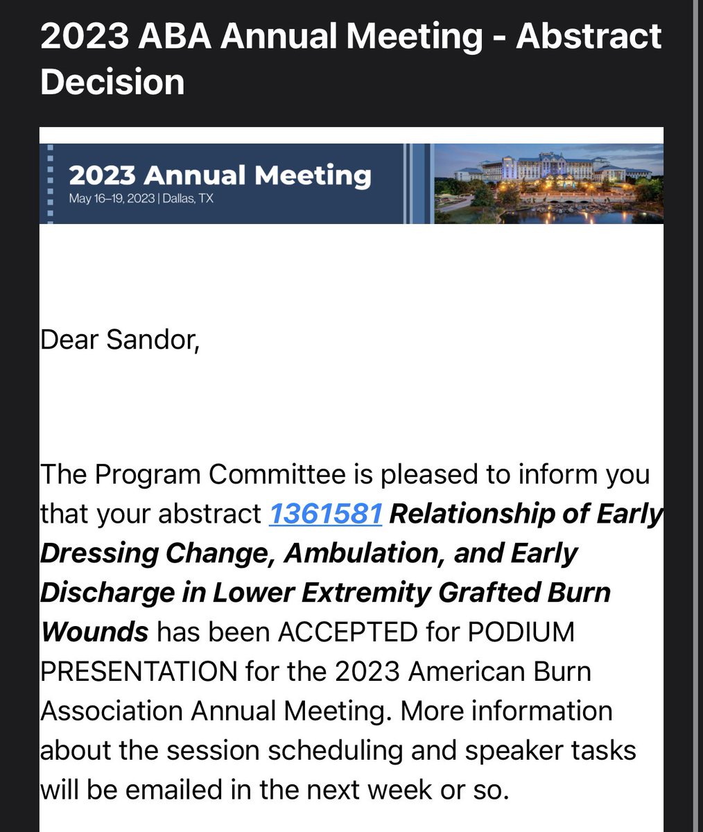 CPT_SToledoMD's tweet photo. Super excited to present our results at the @Ameriburn Annual Meeting!!! @LVHN https://t.co/wm1tYyqvhN
