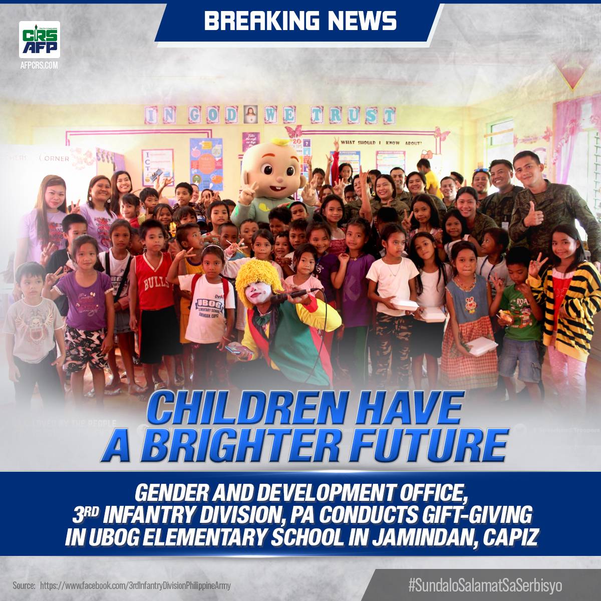 The activity of the 3rd Infantry Division , through its Gender and Development Officer (GADO), was conducted as part of the 18-Day Campaign to End Violence Against Women and Children (VAWC), which emphasizes that love, respect, and a good attitude, among others.