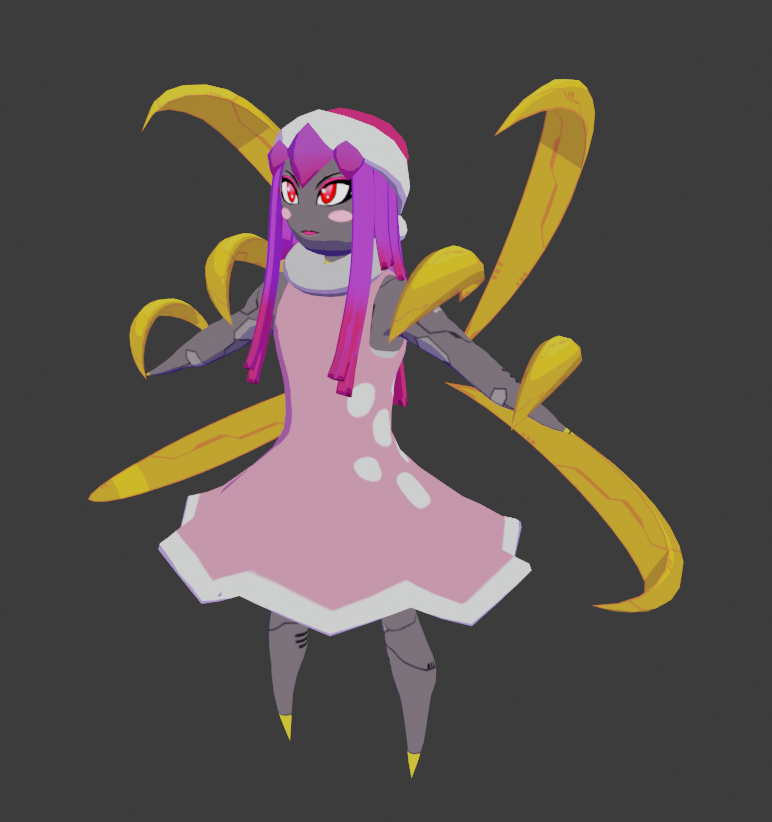 Tennasi19's tweet photo. Was modding Float's model from Spark 2 lol.
Editing some textures and modifying the face to replace it with a 2d texture instead of a fully modelled one.
As well as added the bangs based on Andy's interpretation. https://t.co/oqdi44fVvI
