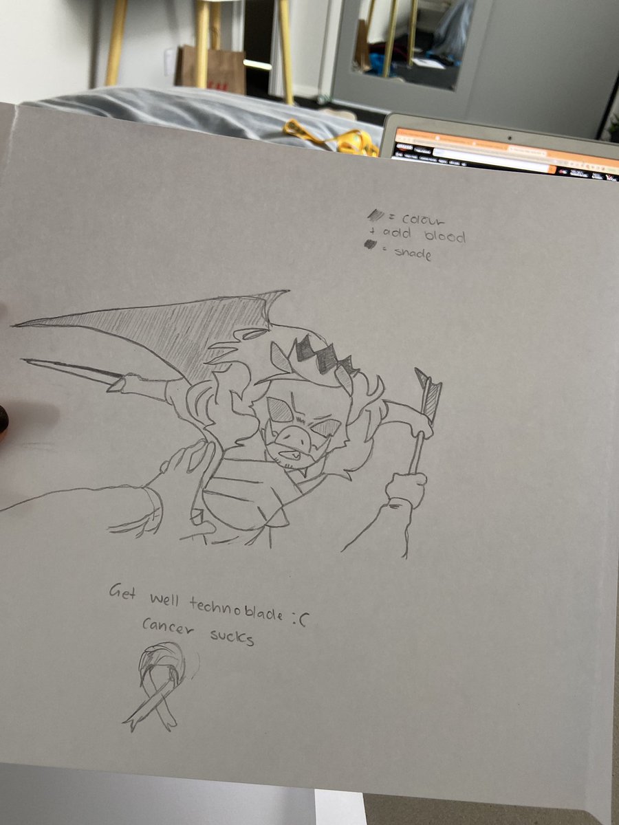 ebbee_e's tweet image. MF IM CRYING SCREAMING AND PUNCHING THE WALL I FOUND THIS PIECE FROM MY 2021 PORTFOLIO STILL UNFINISHED #RIPTechno #technoblade