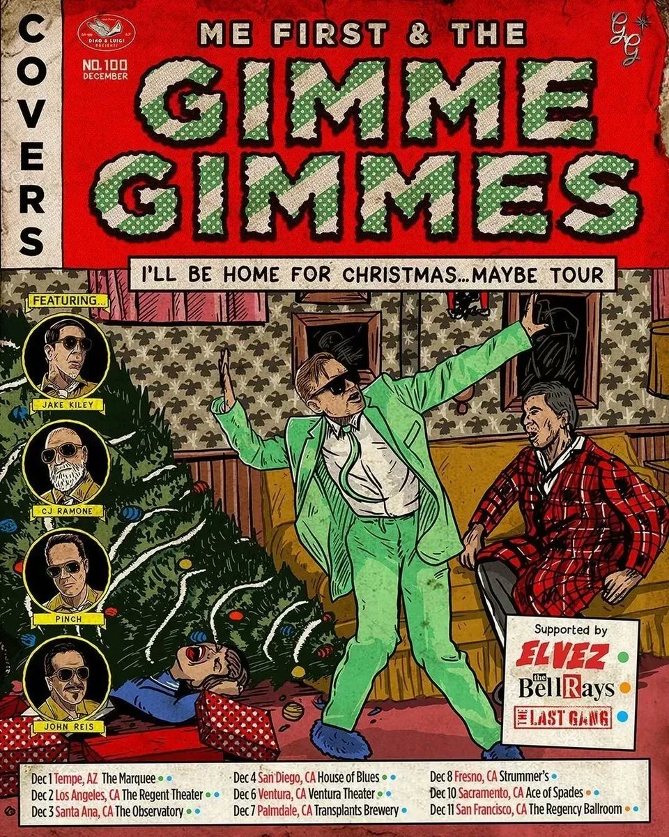 🚨TOUR STARTS THURSDAY🚨

Can't wait to hit the road with @gimmegimmesband #elvez and @thebellrays ! DECEMBER 1ST cant come soon enough! Last shows of 2022... LET'S GO!

Tickets are going FAST! So get em!
#MeFirstAndTheGimmeGimmes #TheLastGang #FatWreckChords