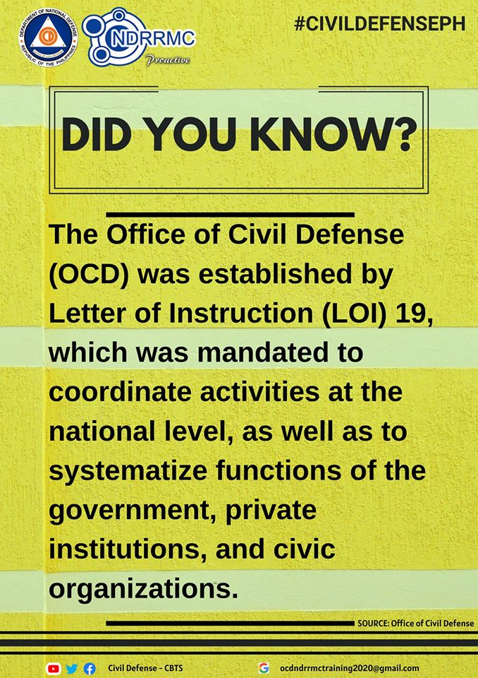 CivilDefenseR12's tweet photo. Another day closer to the weekend. Have a great Tuesday.
Here's our trivia for this week!

Source: Office of Civil Defense
#OCD12 #CivilDefensePH #triviaforthisweek https://t.co/pskH7fFCoF