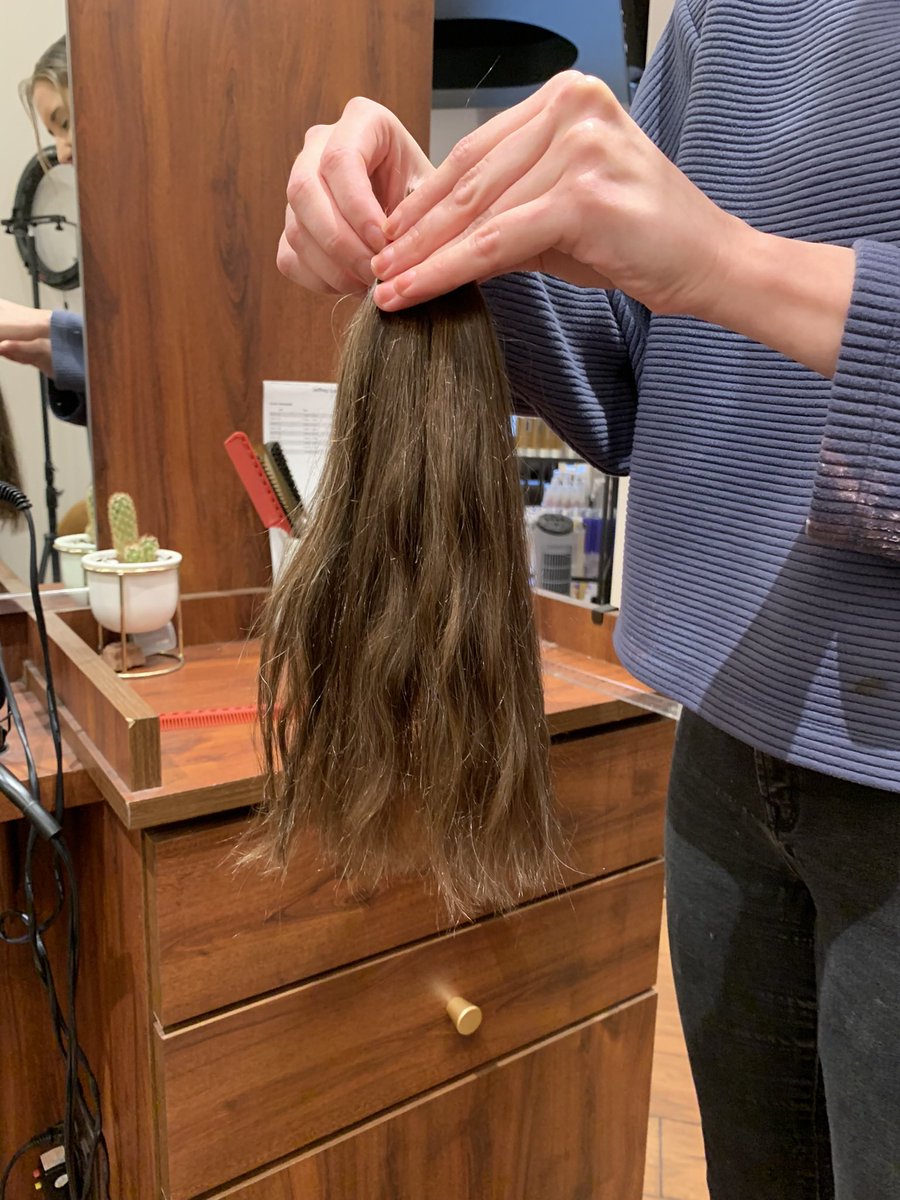 LiberalMo's tweet photo. One decent thing from #covid #pandemic: didnβt have a haircut for 3 years so I was able to donate 10 inches of hair to #cancer #patients #locks4love #wigs https://t.co/u4GUBxv6BT