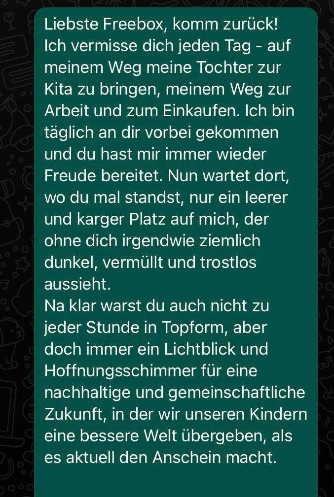 FreeboxPaulini's tweet photo. trotz der guten Neuigkeiten oder gerade deswegen, wollen wir euch diese schöne Geschichte nicht vorenthalten https://t.co/TlB3ztwOsV